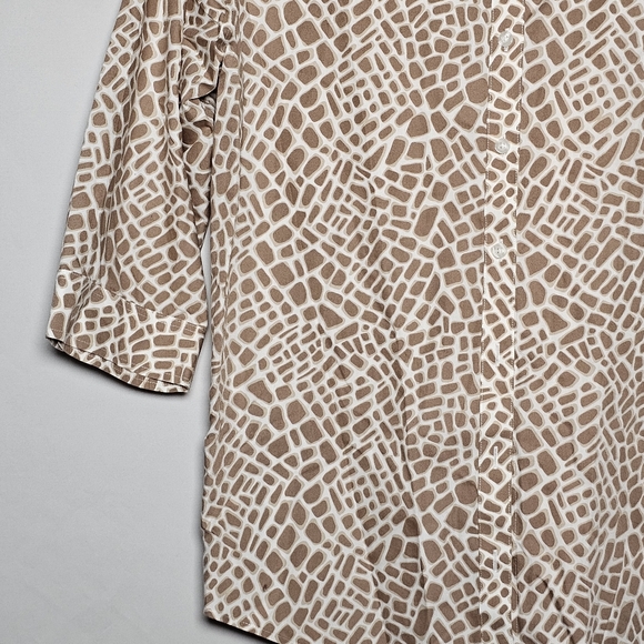Chicos giraffe 3/4 sleeve button up size 3.5 XL 18 - Picture 3 of 10
